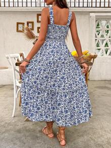 Breezaya Women's Summer Spaghetti Strap Ditsy Floral Vacation Dress