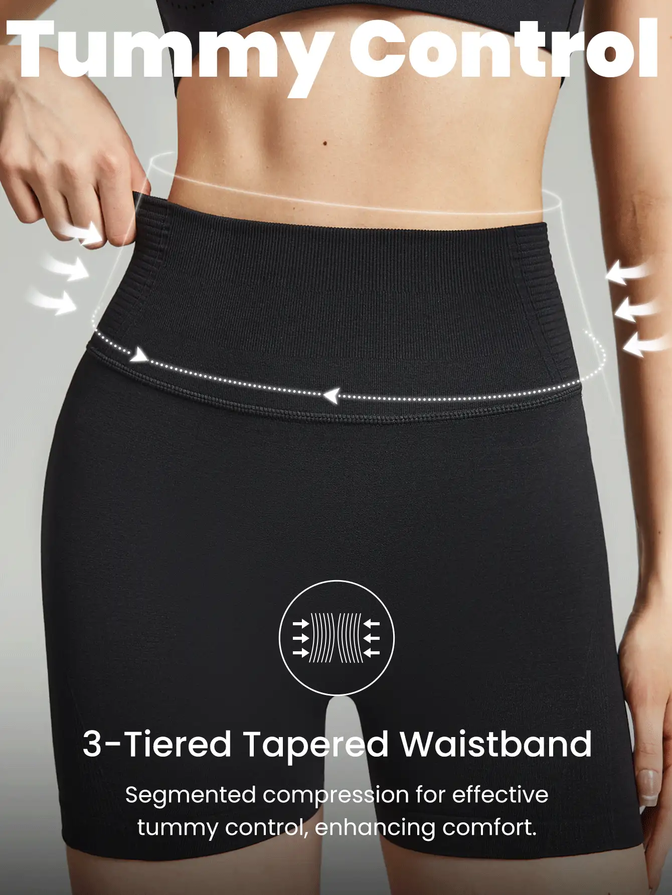 GLOWMODE Pantalones cortos de ciclista con control de abdomen de cintura alta sin costuras de 4,3" de impacto medio para trotar y entrenamiento en el gimnasio diario