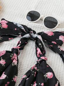 Soleia 夏季領掛式綁帶收縮腰層疊荷葉邊連衣裙 - 彩色 - 查看 4