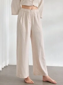 Ocili Leisure Ladies' Solid Color Simple Daily Casual Home Wear Bottoms - Khaki - View 5