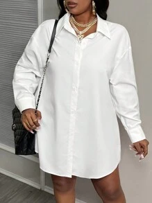 Slaydiva Váy sơ mi 2 mảnh màu sắc tương phản, rộng rãi, thanh lịch và giản dị cho mùa hè và mùa thu, cỡ XL - E - Đen và trắng - Xem 4