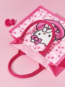 HELLO KITTY AND FRIENDS | SHEIN 卡通和爱心印花手提袋，情人节 - 粉色 - 查看 5