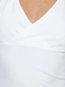 INAWLY Ladies' Solid Color Simple Daily Wear Halter Tank Top - White - View 4