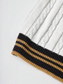 Men's Autumn/Winter Knitted Contrast Color Casual Everyday Cardigan, Versatile, Long Sleeve Top - Multicolor - View 6