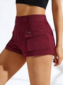 VARSITIE Sports Summer Outdoors Basic Pockets  With SUMMER SHORTS - Burgundy - View 6
