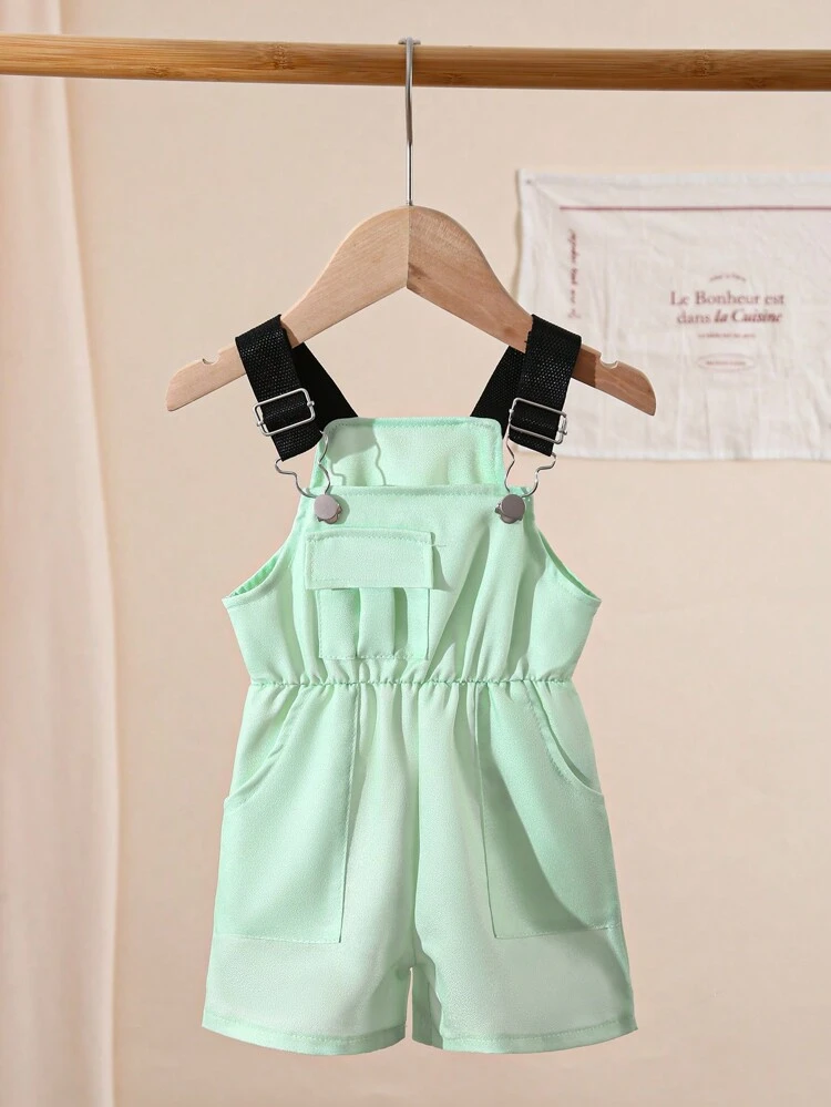 Baby Girl Adjustable Strap Romper, Summer