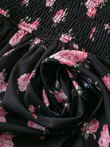 Soleia 夏季領掛式綁帶收縮腰層疊荷葉邊連衣裙 - 彩色 - 查看 3