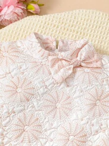 Váy không tay lưới tương phản Jacquard thanh lịch cho bé gái mùa hè - Màu Hồng baby - Xem 3