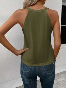 EMERY ROSE 1pc Women's Plain Fitted Casual Sleeveless Tank Top, Versatile For Summer