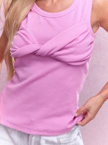 MISSGUIDED Parte superior de tirantes estriada con detalle de nudo retorcido en el busto