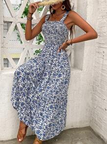 Breezaya Women's Summer Spaghetti Strap Ditsy Floral Vacation Dress