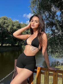 Easithlete 纯色无缝简约夏季运动短裤骑行短裤