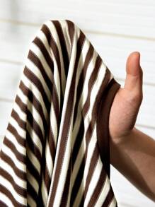 SHEIN Áo thun ngắn tay cổ tròn dáng rộng dành cho bà bầu ngoài trời, quần đùi co giãn có thể điều chỉnh có nơ phía trước, Bộ 2 món, Quần áo bà bầu - màu nâu - Xem 8