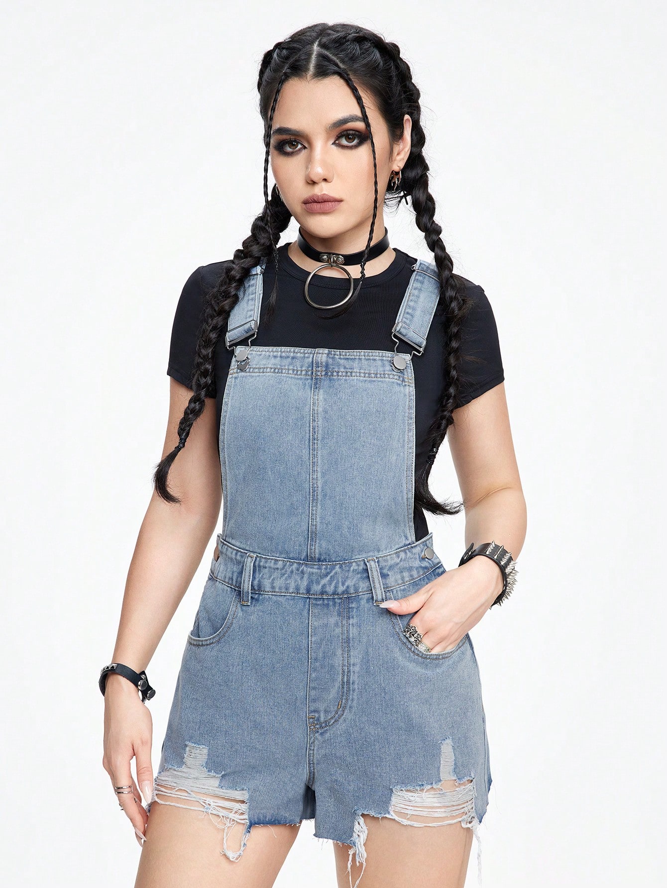 サロペット・オーバーオール・オールインワン MEDI GRUNGE DENIM WIDE ROMPERS サロペット・オーバーオール・オールインワン MEDI GRUNGE DENIM