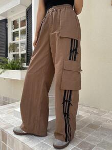 FRIFUL Women's Solid Color Simple Daily Long Pants