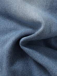 Cute Embroidered Full Length Jeans For Baby Girls, Washed Denim - Medium Wash - View 4