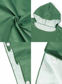 Surfspeed 男式寬鬆鯊魚印花連帽游泳套裝，適用於夏季遮陽衣 - 軍綠色 - 查看 5