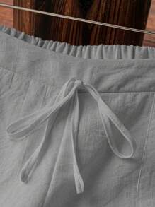 SHEIN JORESS Pantalones largos de flores para vacaciones de playa informales ideales para uso diario en verano