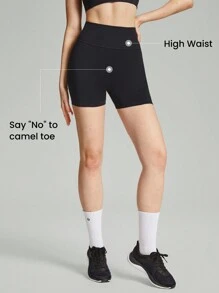 GLOWMODE Pantalones cortos de ciclista con control de abdomen de cintura alta sin costuras de 4,3" de impacto medio para trotar y entrenamiento en el gimnasio diario