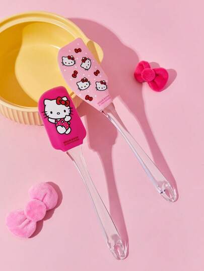 HELLO KITTY AND FRIENDS | SHEIN 2 件卡通字母蝴蝶结图案蛋糕奶油刮刀