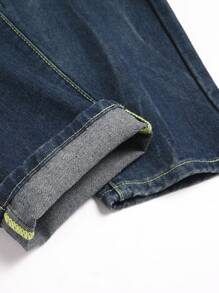 Men's Casual Distressed Denim Jeans, Minimalist & Fashion - Blue - View 5