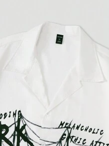 ROMWE MEN Goth Men Fashionable Spider Print Two Pieces Set - Multicolor - View 6