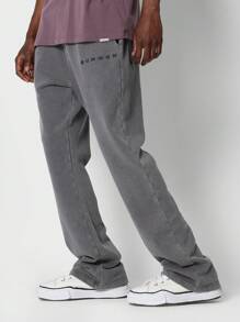 Pantalones de chándal de pernera acampanada estilo atlético de invierno, cómodos, con cintura elástica y perneras anchas, ropa casual de actividad, marca Sumwon, pants para ejercicio y ocio - Óxido marrón - Ver 1