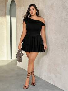 SHEIN BAE Plus Size Women Leopard & Pink Floral Print Off-Shoulder Short Dress,Spring Outfits For Women,Summer/Summer Outfits For Women, Festival/Concert Outfit Women/Rave Outfits Festival/ Rave Outfits/,Easter Dress Women,Spring Break Outfits,Leopard Print,Birthday Dresses For Women