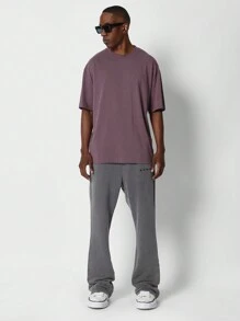 Pantalones de chándal de pernera acampanada estilo atlético de invierno, cómodos, con cintura elástica y perneras anchas, ropa casual de actividad, marca Sumwon, pants para ejercicio y ocio - Óxido marrón - Ver 3