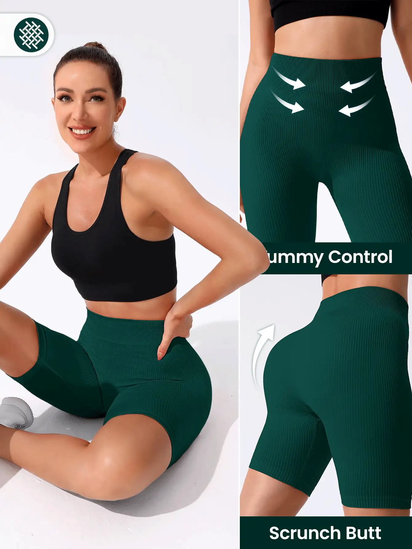 Seamluxe SHEIN Sport Solid Ribbed Knit Biker Shorts