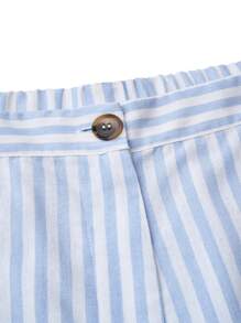 SHEIN LUNE Pantalones diarios simples rayados impresos para mujeres de talla grande