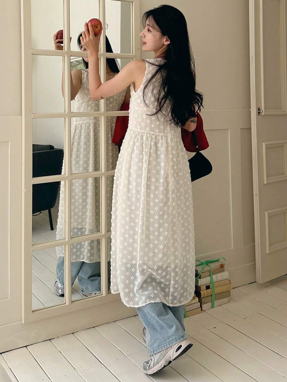 Women's Solid Color Sleeveless V-Neck Summer Dress Sundress,Casual Women Dresses