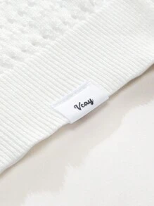 Manfinity VCAY 1pc Men Beach Outfits Summer Vacation Weave Casual Surfing Seaside Boho Basic V-Neck Knit Vest Beachwear