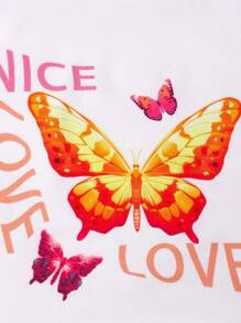 Teen Girl Butterfly Printed Summer Tank Top And Casual Tapered Pants Two-Piece Set