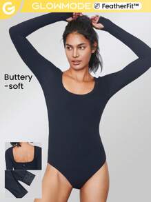 GLOWMODE Featherfit™ 方領連體衣,帶拇指孔 - 黑色 - 查看 1