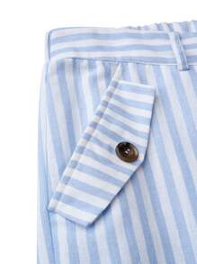 SHEIN LUNE Pantalones diarios simples rayados impresos para mujeres de talla grande