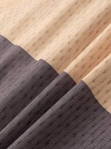 Manfinity Homme Bộ áo sơ mi và quần short ngắn tay đơn giản Colorblock dành cho nam - Nhiều màu - Xem 4