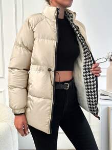 EURMUSE 抽繩腰立領襯墊夾克