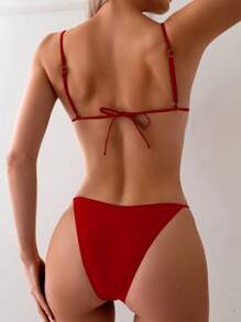 Swim Basics Damen einfarbiges sexy Bikini-Set für den Sommer am Strand