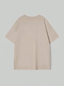 Manfinity LEGND Camiseta casual de manga corta estampada con cuello redondo para hombre, ideal para el verano