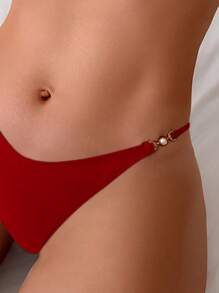 Swim Basics Damen einfarbiges sexy Bikini-Set für den Sommer am Strand