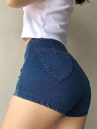 夏季休闲弹力紧身牛仔短裤