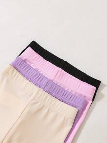 SHEIN 4入組嬰兒女孩可愛貓咪圖案印花休閒舒適短褲，夏季 - 彩色 - 查看 4