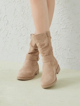 Women Shoes Fashion Round Toe Chunky Heel Ankle Boots Vacation Shoes Summer For And Spring Shoes Spring Break Easter For Christmas