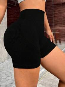 SHEIN Sport Studio 3pcs Solid Color High Waisted Seamless Tummy Control Athletic ShortsWomen Sweat Short, Gym Short, Biker Short
