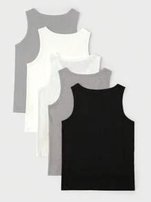 5Pcs/Set Multicolor Vest Underwear Set For Young Boys