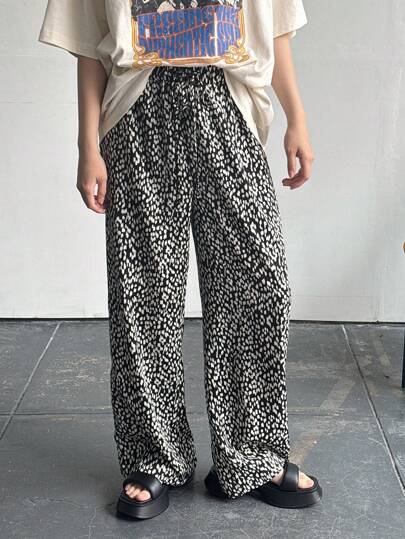 FRIFUL Designer Women's Loose Casual Pants With Waist Tie Summer
