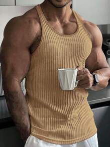 Manfinity Homme Men's Summer Casual Trimmed Round Neck Tank Top