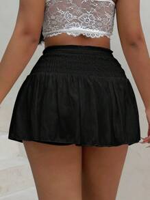 Zolique Women's Solid Color Simple Daily Skirt Shorts