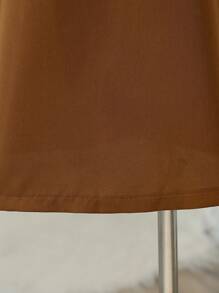 SHEIN Tween Girls' Dual-Layer 2 In 1 Color-Blocked Lace Collar Dress - Brown - View 8